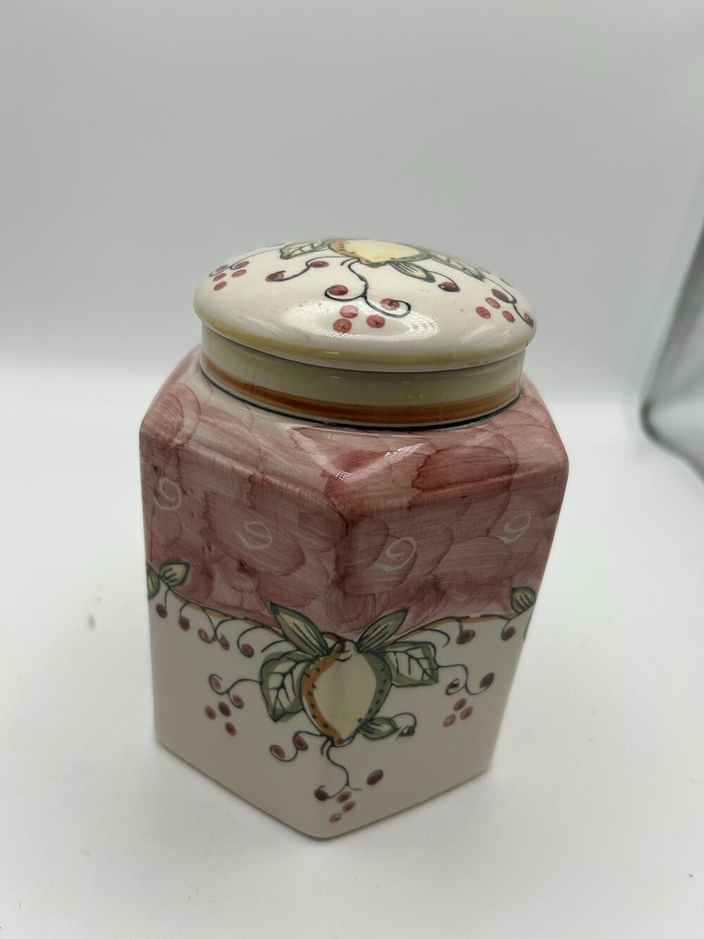 Vintage Italian Hand Painted Canister.